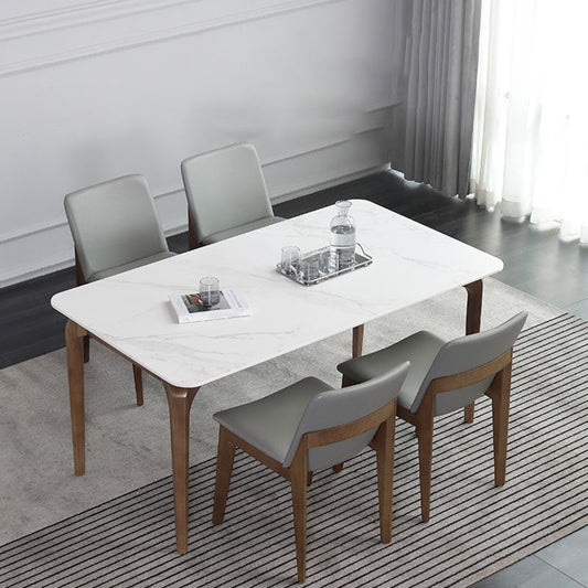 Conjunto de mesa rectángulo de piedra contemporánea 1/4/5 piezas de comedor para el hogar