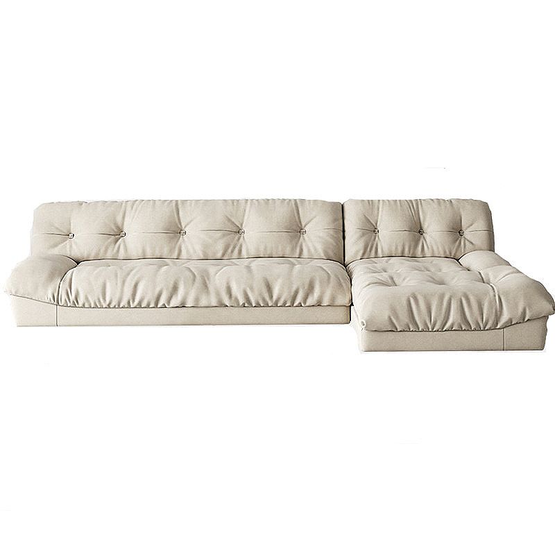Tufted Backrest Sectional Sponge Padded Armless Off-white Sofa Clearhalo 'furn' 'furn_sectionals' 'Furniture' 'Living Room Furniture' 'Sectionals' 1200x1200_4121f77c-cb4f-44e9-aa15-c8096b346d0d