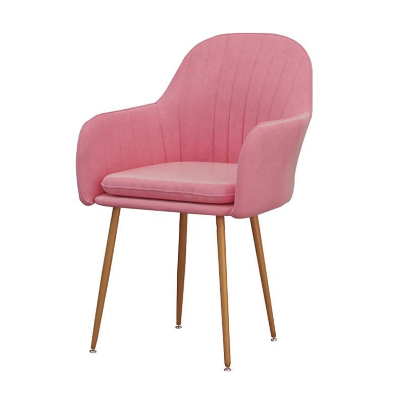 Scandinavian Dining Arm Chair Solid Back Chair with Metal Legs for Home Use Clearhalo ' kitchen&dining_furn' 'Dining Chairs' 'Dining Tables & Seating' 'dining_chair' 'furn' 'furn_dining_chair' 'Furniture' 'furniture_dining_chair' 'Kitchen & Dining Furniture' 'kitchen' 1200x1200_4124f561-378c-465e-88a8-2cff1d045be8