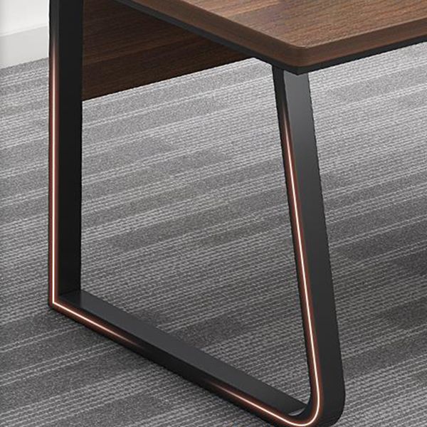 Antieke afwerking Office Desk rechthoekige computerbureau met metalen benen