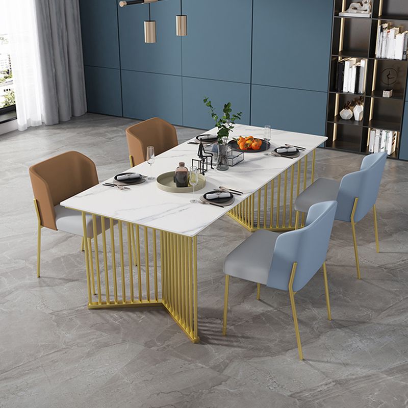 Glam 1/5 Pieces Dining Set Rectangle Stone Dining Table for Dining Room Clearhalo 'Dining Room Sets' 'Dining Tables & Seating' 'dining_room_set' 'furn' 'furn_dining_room_set' 'Furniture' 'furniture_dining_room_set' 'Kitchen & Dining Furniture' 1200x1200_41270494-9d7c-4cb6-98cb-3a913206aa37