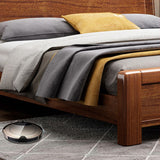 Lit de panneau avec rangement 43,30 "lit en bois de noyer brun élevé à Brone