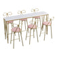 Glam Style White Table in Iron Top and Faux Marble Milk Tea Shop Bar Table Clearhalo 'Bar Furniture' 'Bar Tables' 'bar_tables' 'furn' 'furn_bar_tables' 'Furniture' 'furniture_bar_tables' 'Kitchen & Dining Furniture' 'kitchen&dining_furn' 'kitchen' 1200x1200_41280a4c-6893-49a4-8a71-bf21223eb0b9