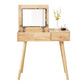 Solid Wood Vanity Dressing Table Scandinavian Flip-Top Mirror Vanity Desk