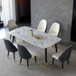 Glam Kitchen Dining Chairs Faux Leather Side Chairs with Wood Legs