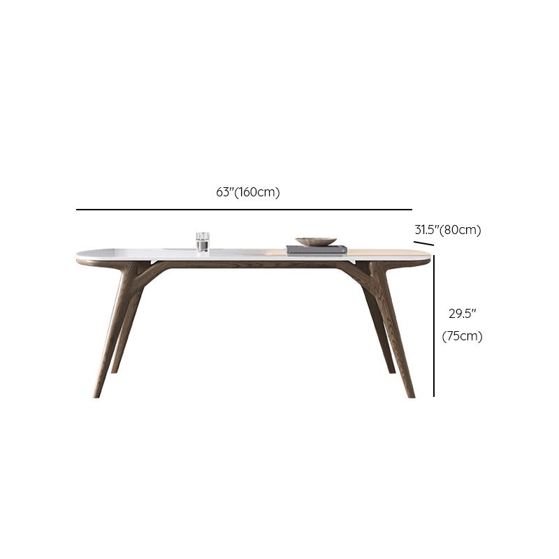 Table à manger contemporaine en pierre et table de salle à manger en bois pour salle à manger