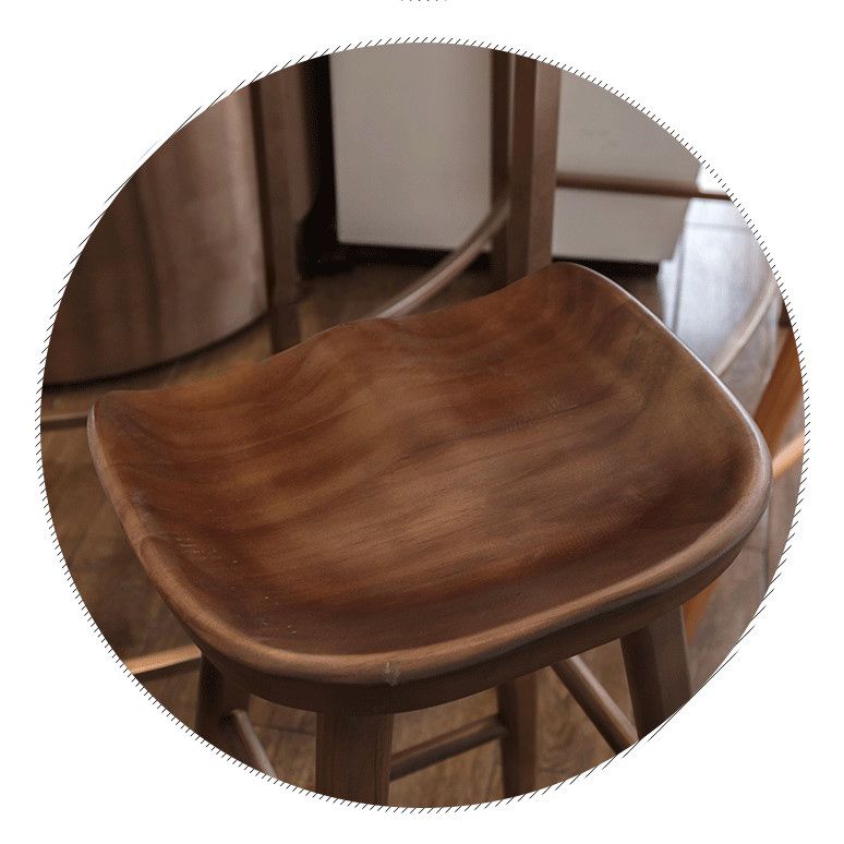 モダンなブリストルソリッドウッドバースツールバックレスフットレストバースツール