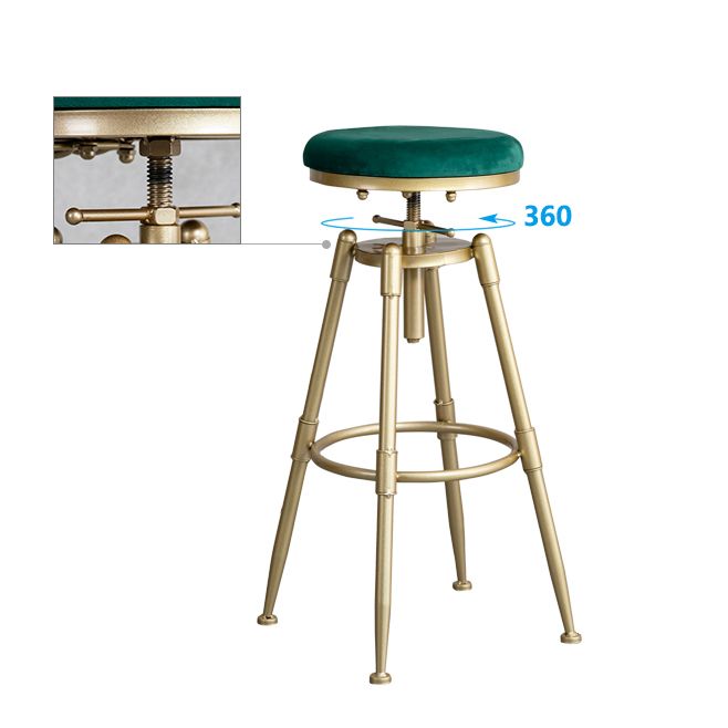Glam Style Upholstered Bar Stools for Home Armless Stools with Metal Base Clearhalo 'Bar Furniture' 'Bar Stools' 'bar_stools' 'furn' 'furn_bar_stools' 'Furniture' 'furniture_bar_stools' 'Kitchen & Dining Furniture' 1200x1200_412adf4c-22e9-4229-8961-18e50025d54d