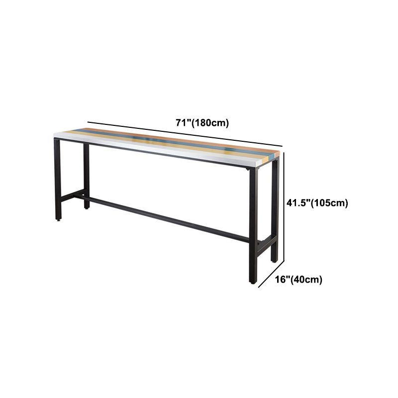 Industrial 1/5 Pieces Bar Table Set Rectangle Wood Counter Table with High Stools for Cafe Clearhalo 'Bar Furniture' 'furn' 'furn_home_bar_bar_sets' 'Furniture' 'Home Bars & Bar Sets' 'home_bar_bar_sets' 'Kitchen & Dining Furniture' 1200x1200_412c1902-25df-40d3-a115-a0494218ffa1