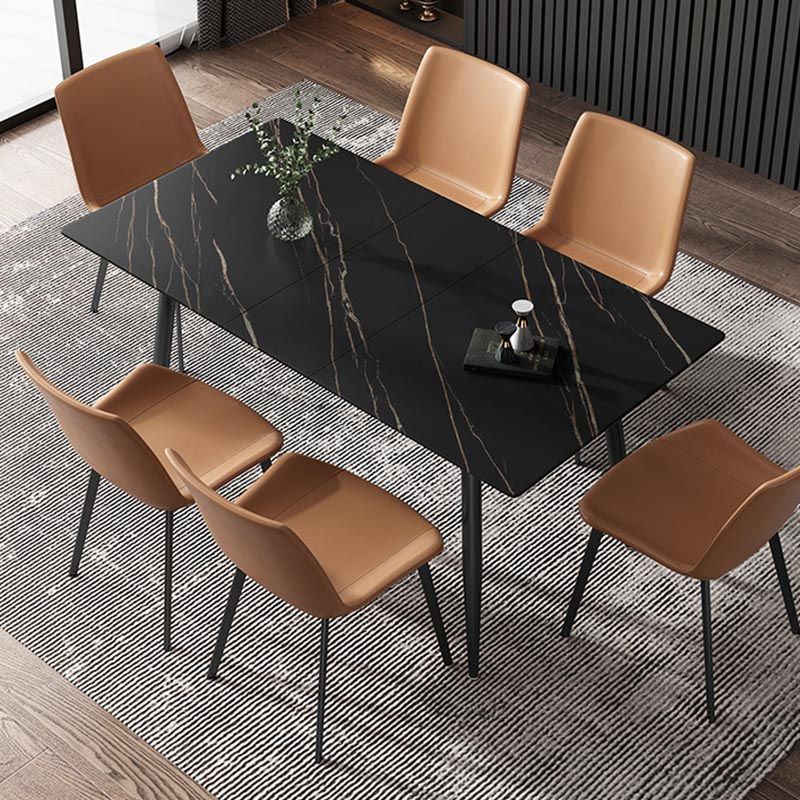 Rectangular Sintered Stone Dining Table Modern Furniture with 4 Legs for Home Clearhalo 'Dining Tables & Seating' 'Dining Tables' 'dining_table' 'furn' 'furn_dining_table' 'Furniture' 'Kitchen & Dining Furniture' 1200x1200_412e0eb0-44d0-4043-aafb-c5b6bd716f46