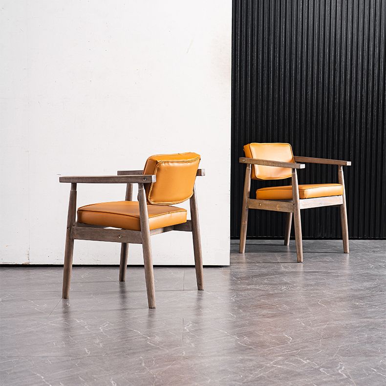 Contemporary Kitchen Leather Square Dining Chair Open Back Dining Side Chair Clearhalo ' kitchen&dining_furn' 'Dining Chairs' 'Dining Tables & Seating' 'dining_chair' 'furn' 'furn_dining_chair' 'Furniture' 'furniture_dining_chair' 'Kitchen & Dining Furniture' 'kitchen' 1200x1200_412e842b-0338-4598-a9f0-50aabeeb4c11