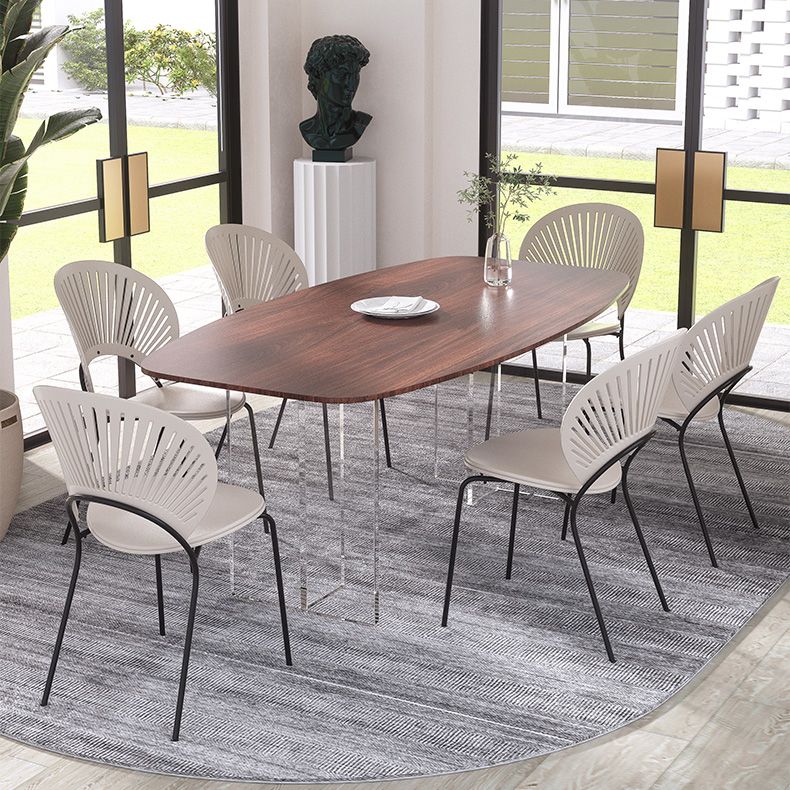 Contemporary Dining Set 1/2/4/5/6/7 Pcs Rectangle Dining Table with Windsor Chairs Clearhalo 'Dining Room Sets' 'Dining Tables & Seating' 'dining_room_set' 'furn' 'furn_dining_room_set' 'Furniture' 'Kitchen & Dining Furniture' 1200x1200_41316c44-7934-4896-b00c-28da8611cb0b