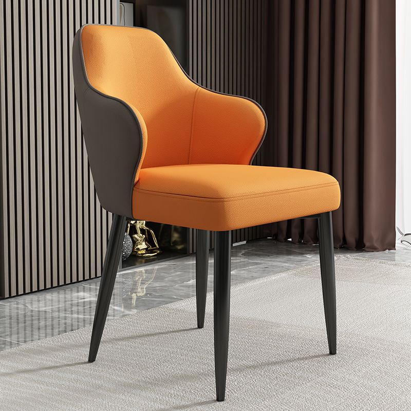 Modern Armrest Backrest Cushion Chair with Metal Legs for Hotel Clearhalo 'Dining Chairs' 'Dining Tables & Seating' 'dining_chair' 'furn' 'furn_dining_chair' 'Furniture' 'Kitchen & Dining Furniture' 1200x1200_4131d5bc-a7c0-463d-926c-b1778dc78d21
