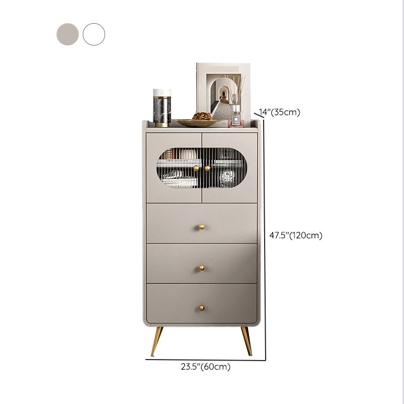Baule verticale per camera da letto Glam Stone con gambe in metallo