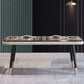Dining Room Set Contemporary Marble Rectangle Table Black Dining Set with 4 Legs Base Clearhalo 'Dining Room Sets' 'Dining Tables & Seating' 'dining_room_set' 'furn' 'furn_dining_room_set' 'Furniture' 'furniture_dining_room_set' 'Kitchen & Dining Furniture' 'kitchen&dining_furn' 'kitchen' 1200x1200_4131e5f9-b3a0-48a3-ab2d-e8ee78f97979