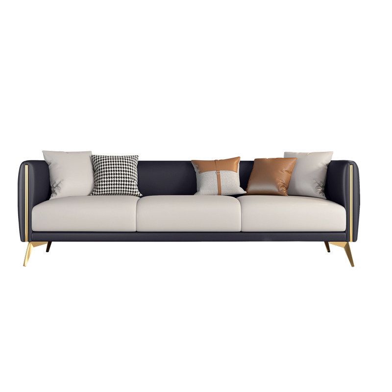 Sofá de cuero falso 80.31 "W x 29.52" D X 25.98 "H de brazo de esmoquin H para sala de estar para sala de estar