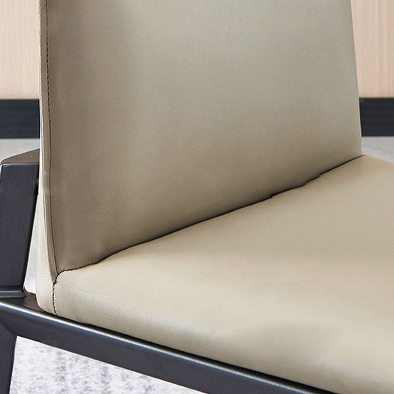 Chaise de salle à manger de cuisine en métal contemporain chaise latéral en faux cuir
