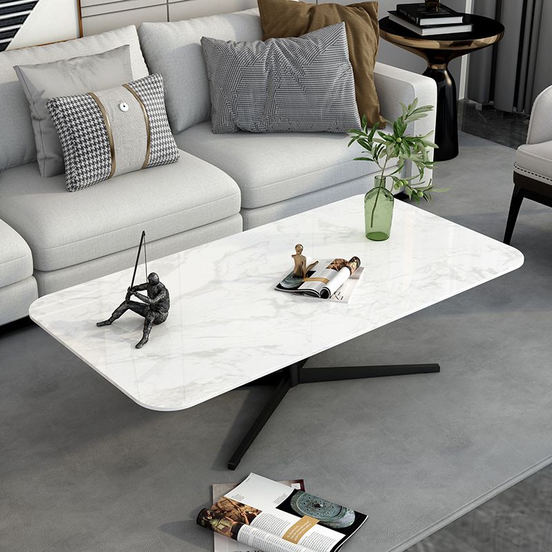 Table basse abstraite Rectangle Slate / Marble Top Cake Cocktail Table