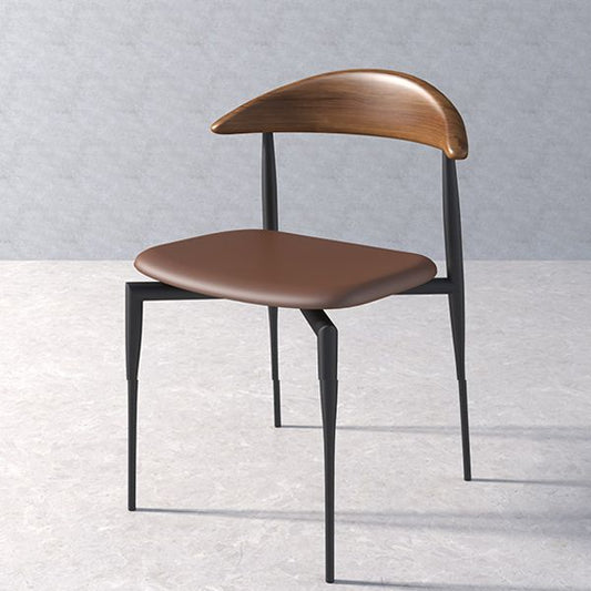 Faux Leather Side Chair Contemporary Open Back Dining Room Chair Clearhalo 'Dining Chairs' 'Dining Tables & Seating' 'dining_chair' 'furn' 'furn_dining_chair' 'Furniture' 'furniture_dining_chair' 'Kitchen & Dining Furniture' 1200x1200_4133de58-62a1-4667-84d7-5c1f4cfbe683