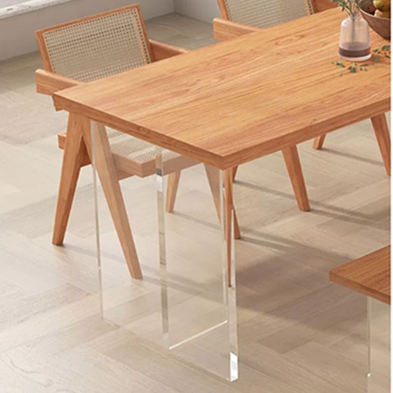 Rectangle Double Pedestal Dining Table Medieval Modern Style Wood Table for Living Room Clearhalo 'Dining Tables & Seating' 'Dining Tables' 'dining_table' 'furn' 'furn_dining_table' 'Furniture' 'Kitchen & Dining Furniture' 1200x1200_41346193-7c3f-46ca-b4f0-eb1257c71255