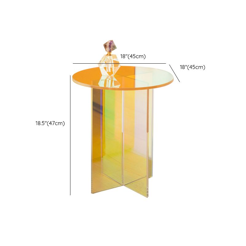 Tavolo laterale accento multicolori tavolo di plastica a forma rotonda per camera da letto