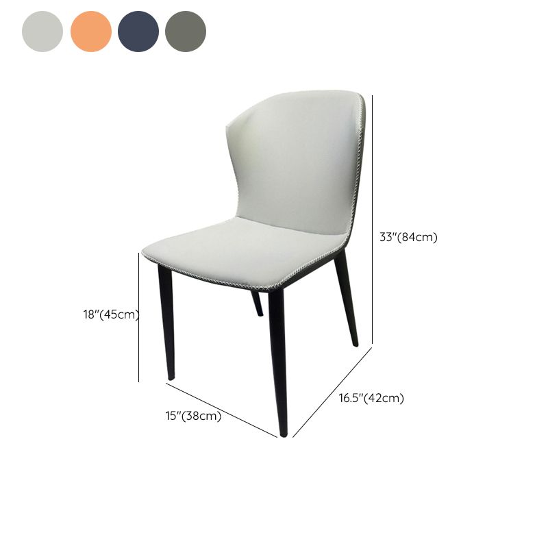 Silla de comedor de cuero falso silla lateral de estilo industrial