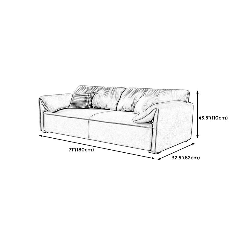 Rectangular Sofa with Pillow Back, Sponge Seat, Padded Pine Chair Legs Gray Frosted Cloth Clearhalo 'furn' 'furn_sofas' 'Furniture' 'furniture_sofas' 'kitchen' 'kitchen_sofas' 'Living Room Furniture' 'Sofa' 'sofas' 1200x1200_413535f5-c22e-4d4b-9a03-657ff8ad4d70