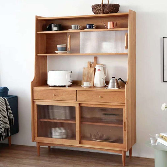 Glam -stijl kast dennen 2 lade 4 deuren keuken dressing voor eetkamer