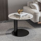 Contemporary Round Coffee or End Table Iron and Stone Coffee Table in Black and White Clearhalo 'Coffee & Accent Tables' 'Coffee Tables' 'coffee_tables' 'furn' 'furn_coffee_tables' 'Furniture' 'Living Room Furniture' 1200x1200_413628c4-1508-473d-ab04-3a2ae5af66f4