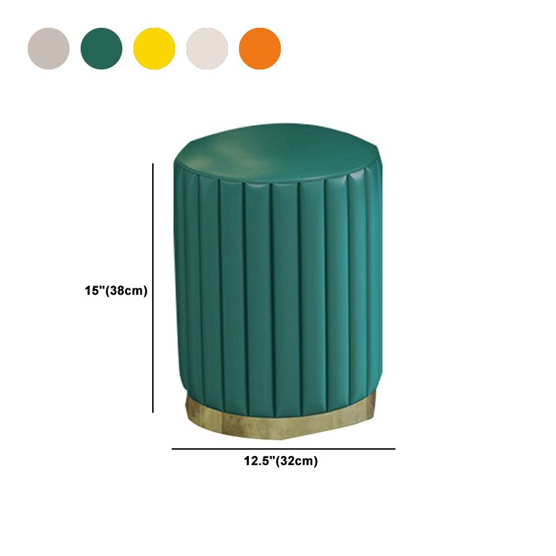 Contemporary Pouf Ottoman Faux Leather Upholstered Solid Wood Frame Round Ottoman Clearhalo 'furn' 'furn_ottomans_poufs' 'Furniture' 'Living Room Furniture' 'Ottomans & Poufs' 'ottomans_poufs' 1200x1200_41375288-7a54-4190-92d3-c60feeb374aa