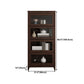 Espresso Shelf Bookcase Modern & Contemporary Bookshelf with Doors for Study Room