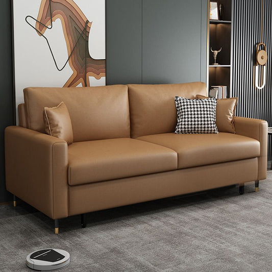 フェイクレザースリーパーソファ枕バック枕が含まれていました布団スリーパーソファ