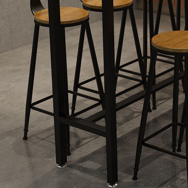 Tavolo da pranzo in legno in legno di pino tavolo da bar rettangolo industriale con cavalletto per il balcone del caffè