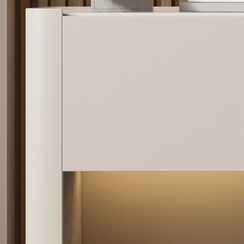 21,65 grand "1 - tiroir en pierre de nuit stand de nuit moderne avec accents en cuir