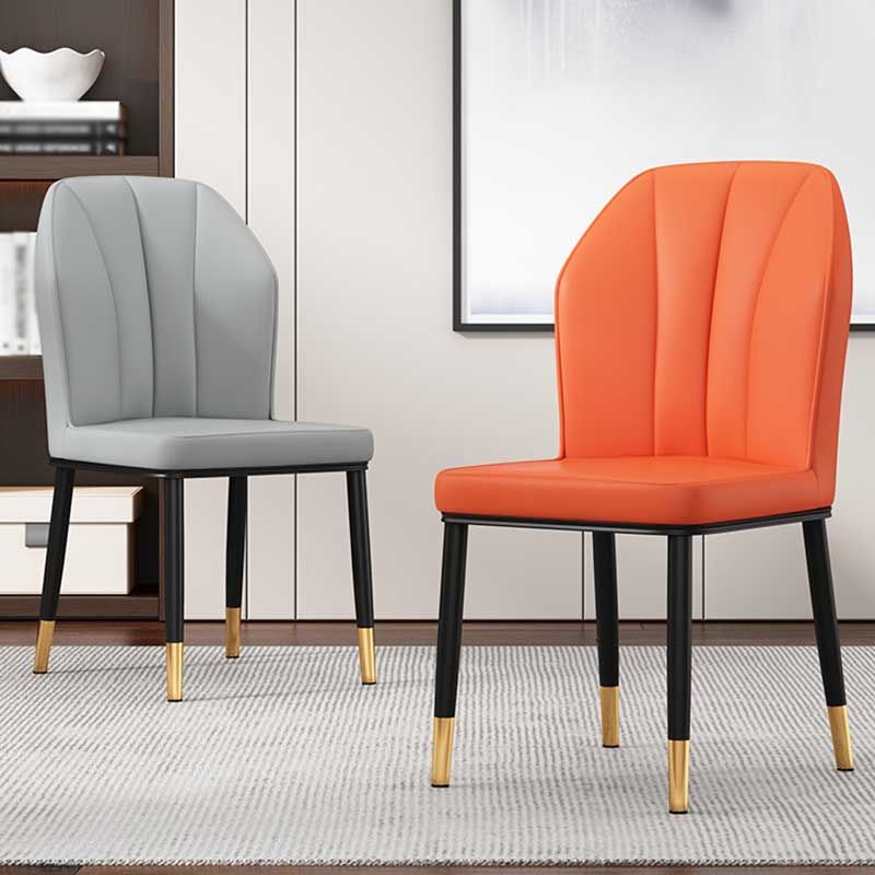 Modern Indoor Leather Parsons Chair 36"H Armless Dining Chair for Restaurant Clearhalo ' kitchen&dining_furn' 'Dining Chairs' 'Dining Tables & Seating' 'dining_chair' 'furn' 'furn_dining_chair' 'Furniture' 'furniture_dining_chair' 'Kitchen & Dining Furniture' 'kitchen' 1200x1200_413f47c4-7d89-45b1-815e-856334c9aa15