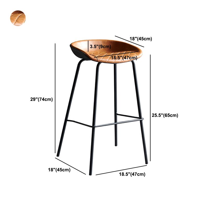 Faux Leather Armless Counter Stool Industrial Bristol Bucket Bar Chair Clearhalo 'Bar Furniture' 'Bar Stools' 'bar_stools' 'furn' 'furn_bar_stools' 'Furniture' 'Kitchen & Dining Furniture' 1200x1200_413f89c0-1ae8-482b-a82e-0a9430a7c0fb