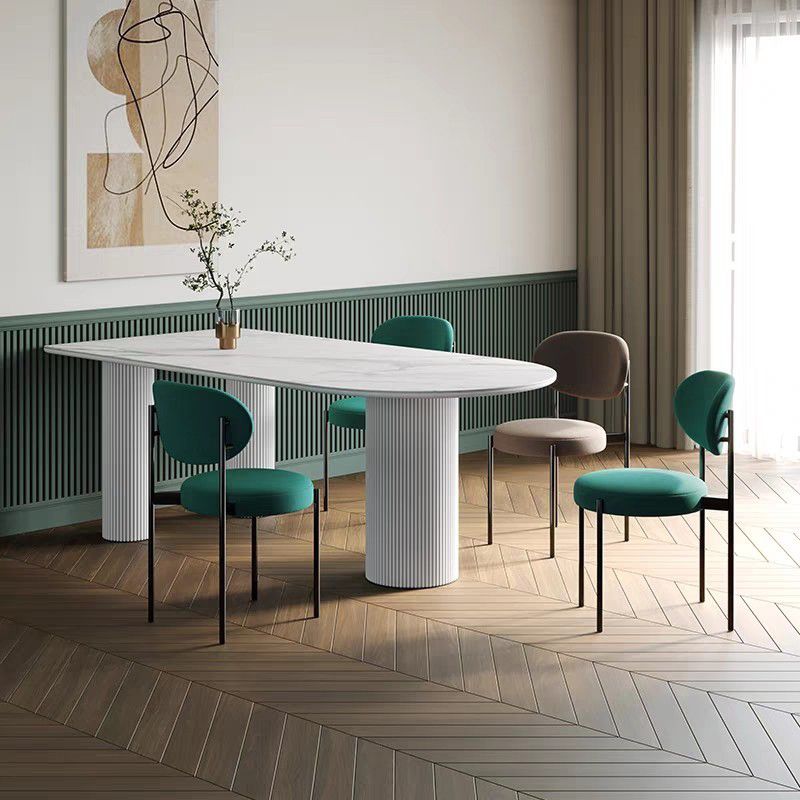Metal Contemporary Free Form Dining Table Sintered Stone Table with 3 Legs Clearhalo 'Dining Tables & Seating' 'Dining Tables' 'dining_table' 'furn' 'furn_dining_table' 'Furniture' 'furniture_dining_table' 'Kitchen & Dining Furniture' 'kitchen' 'kitchen_dining_table' 1200x1200_41438f0c-1fe5-4f16-8ce2-88bacce724c4