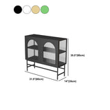 Kitchen Sideboard with Glass Doors Glam Dining Server with Metal Frame Clearhalo 'buffet_sideboard' 'Buffets & Sideboards' 'furn' 'furn_buffet_sideboard' 'Furniture' 'Kitchen & Dining Furniture' 1200x1200_414399de-82e5-4c98-bb69-065d5c0ca494