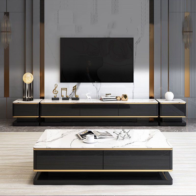 Luxurious 3-Drawer TV Stand Console 16.54-Inch H Glass TV Console Clearhalo 'furn' 'furn_tv_stands_entertainment_centers' 'Furniture' 'Living Room Furniture' 'TV Stands & Entertainment Centers' 'TV Stands & Media Storage Furniture' 'tv_stands_entertainment_centers' 1200x1200_41446a8f-50ed-425d-82a1-8c62460c6bab