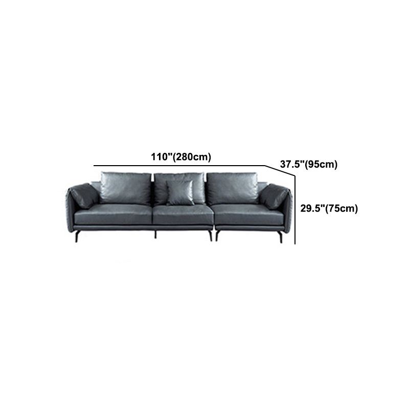 Contemporary Dark Grey Sofa with Bolster Pillows for Living Room Clearhalo 'furn' 'furn_sectionals' 'Furniture' 'Living Room Furniture' 'Sectionals' 1200x1200_4144841d-e104-4fc7-8033-86c79cccedff
