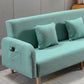 Linen Square Arm Sofa Slipcovered Convertible Sofa with Storage