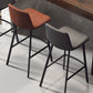 Contemporary Faux Leather Counter Stool Bucket Low Back Stool with Metal Legs