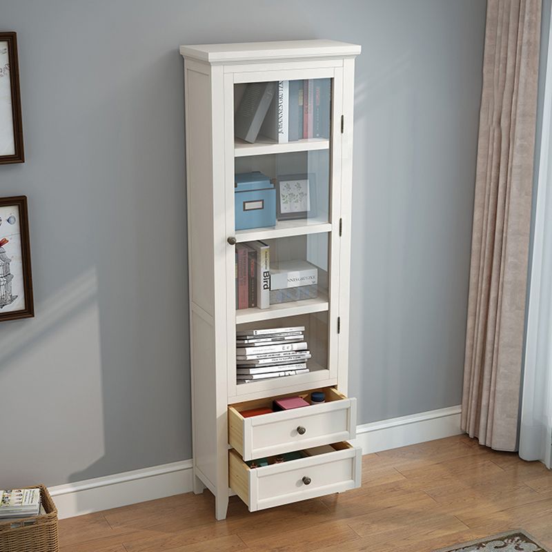 Support d'affichage de peuplier scandinave 14 "W armoire d'affichage standard avec porte