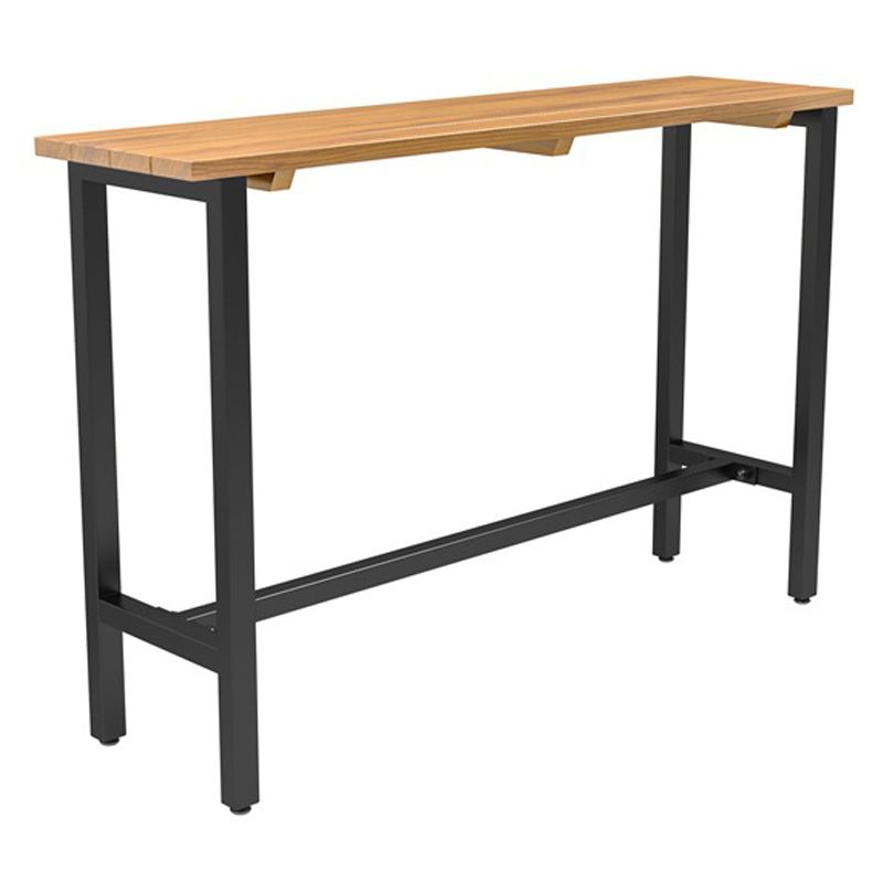 Rectangle Bar Dining Table Contemporary Bar Table with Trestle Base in Black Clearhalo 'Bar Furniture' 'Bar Tables' 'bar_tables' 'furn' 'furn_bar_tables' 'Furniture' 'furniture_bar_tables' 'Kitchen & Dining Furniture' 1200x1200_41494494-2f90-4235-a07c-9e020e3b6f67