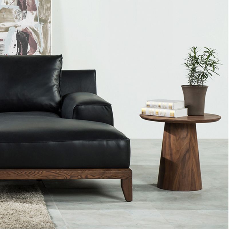 Mesa de altura pedestal de madera sólida redonda de la sala de estar escandinava