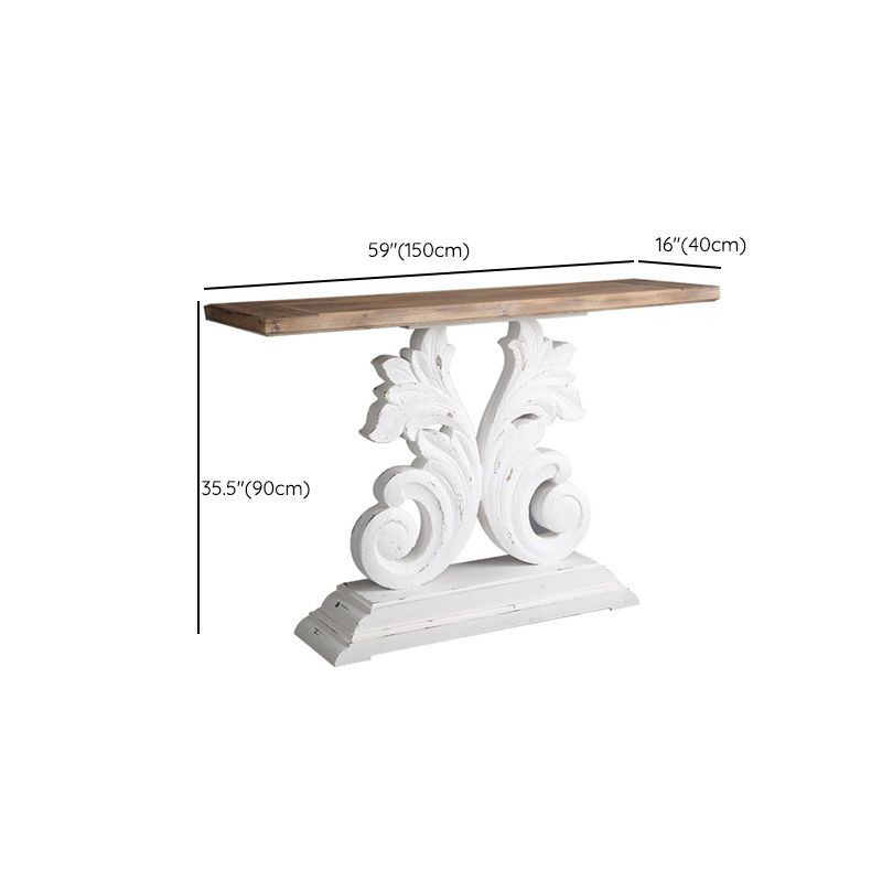 Rectangle Shape French Country Console Table White Wood Sofa Table Clearhalo 'Console Tables' 'console_tables' 'Entry & Mudroom Furniture' 'furn' 'furn_console_tables' 'Furniture' 1200x1200_414a4d71-3120-4ae2-969f-1332770a58dc