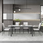 Contemporary Rectangular Stone Dining Table with Stainless Steel Legs