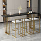 Glam Bar-height Table Solid Wood Top Pub Table for Living Room Clearhalo 'Bar Furniture' 'Bar Tables' 'bar_tables' 'furn' 'furn_bar_tables' 'Furniture' 'Kitchen & Dining Furniture' 1200x1200_414d3928-1bd1-4252-9f04-c4ea851cace3