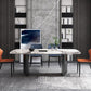 Industrial Style Rectangle Table Sintered Stone Dining Table with Metal Legs
