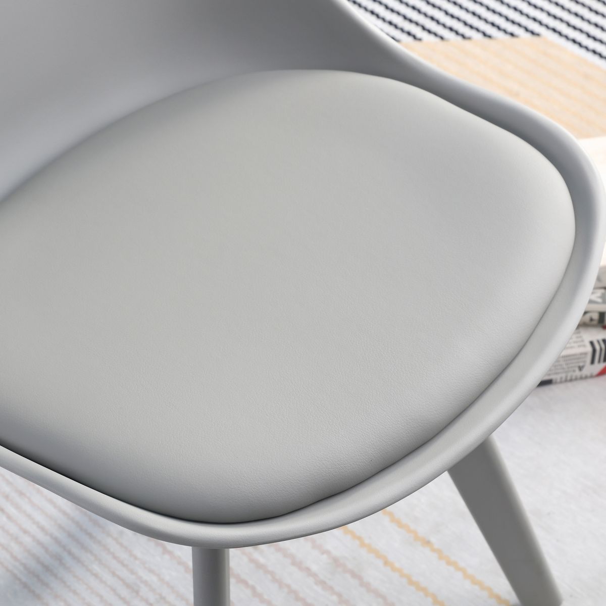 Glam Style Plastic Dining Armless Chair Upholstered Solid Back Side Chairs for Home Use Clearhalo ' kitchen&dining_furn' 'Dining Chairs' 'Dining Tables & Seating' 'dining_chair' 'Furniture' 'furniture_dining_chair' 'Kitchen & Dining Furniture' 'kitchen' 1200x1200_414d7da1-9b5c-4550-be8f-b700ba15bf8f